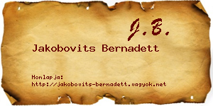 Jakobovits Bernadett névjegykártya